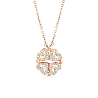 情人节礼物首选｜双心四叶草项链 一款两种戴法