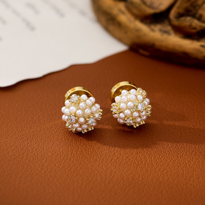 巴洛克珍珠耳钉｜甜妹气质个性闪钻｜耳环精致小巧设计感耳饰