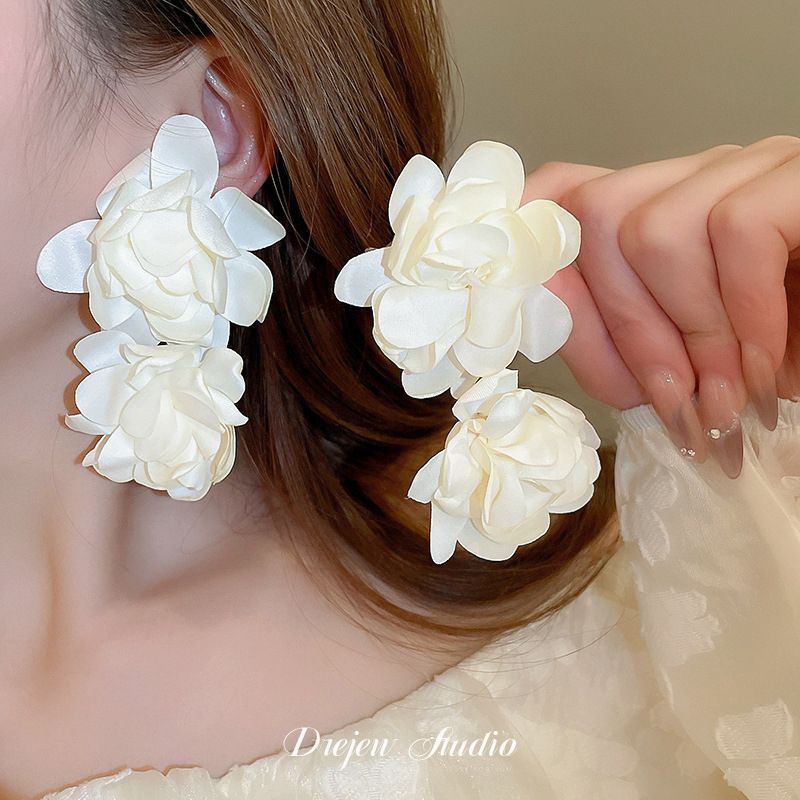 銀針珍珠耳環復古輕奢耳墜/清新甜美高级感耳飾