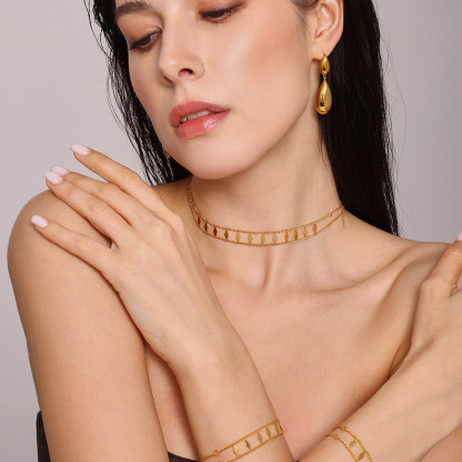 微光稜鏡｜菱形超閃碎亮片雙層項鍊鎖骨鏈｜choker