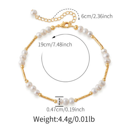 天然淡水珍珠套件優雅項鍊復古氣質輕奢風經典款18K手鍊