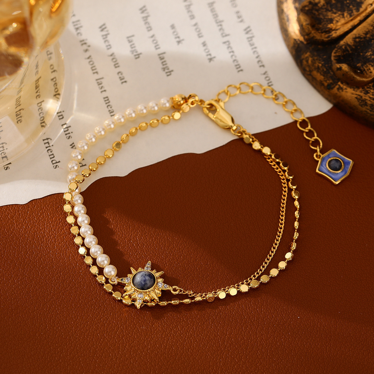 星芒双层叠戴珍珠手链｜经典海神手链｜轻奢饰品套装
