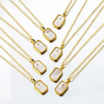 十二星座印记浮雕鎖骨鍊 開運項鍊 長40公分