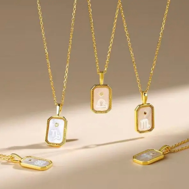 十二星座印记浮雕鎖骨鍊 開運項鍊 長40公分