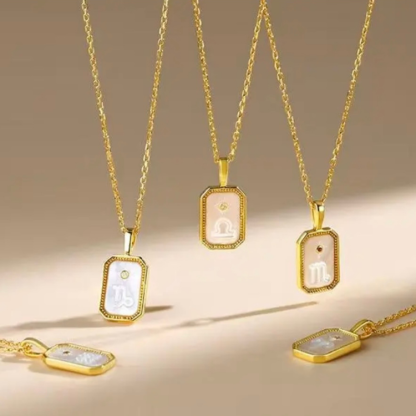 十二星座印记浮雕鎖骨鍊 開運項鍊 長40公分