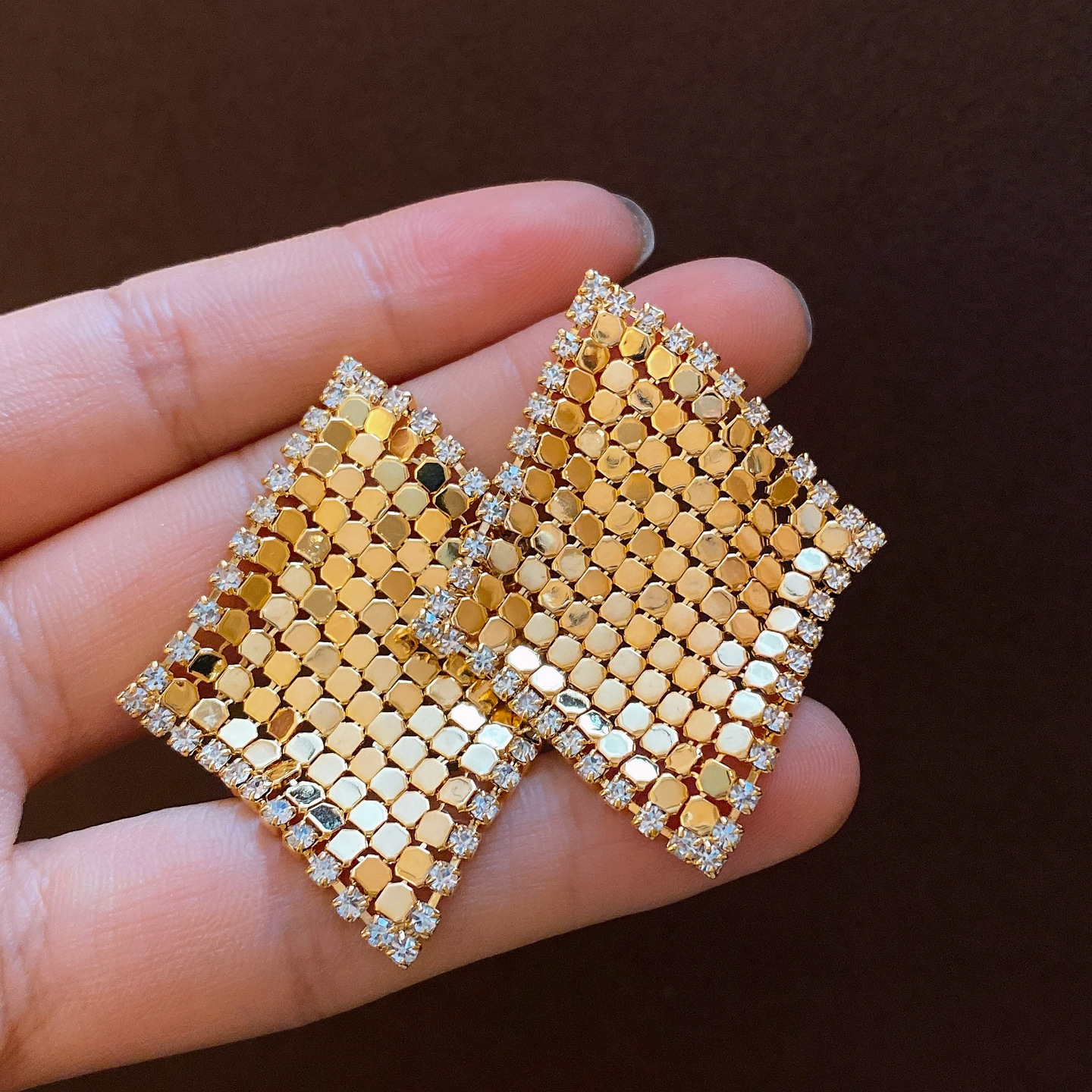 魔毯｜鋯鑽菱形耳墜｜S925銀針，3.9克重