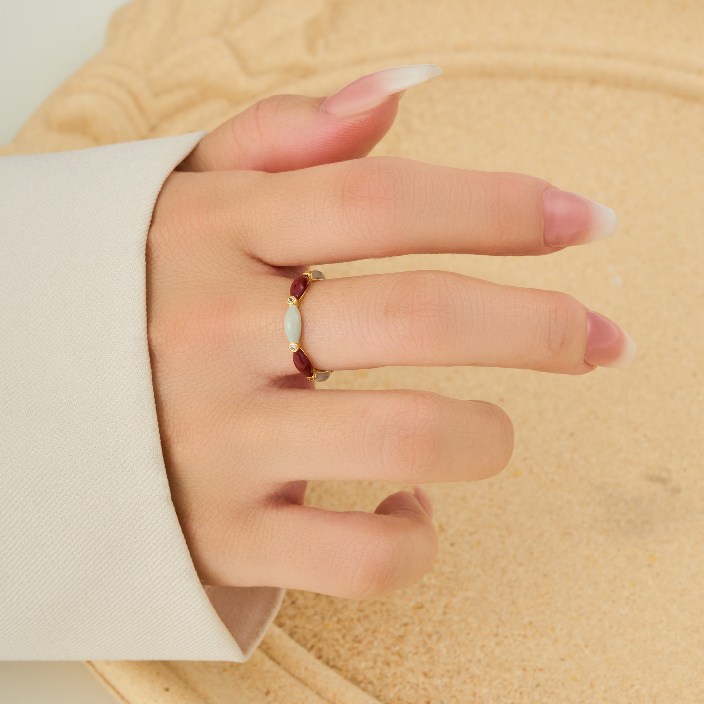 滴油琺琅食指環｜開口可調節