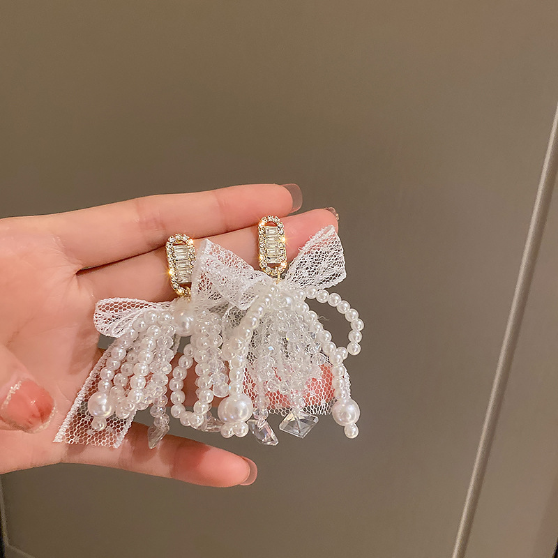 銀針珍珠耳環復古輕奢耳墜/清新甜美高级感耳飾