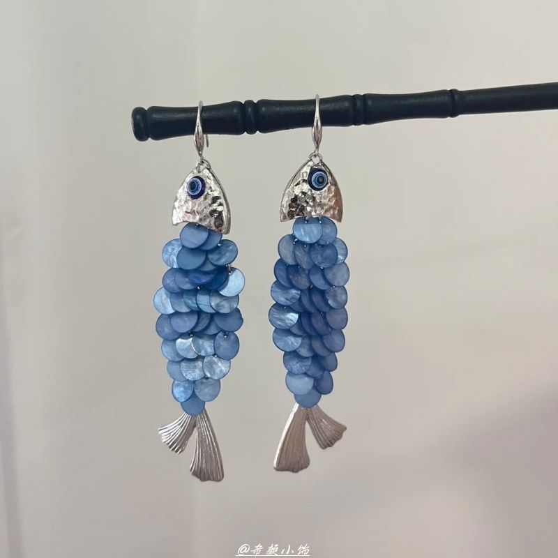 粼光魚尾｜復古小眾耳墜｜海邊度假耳鉤