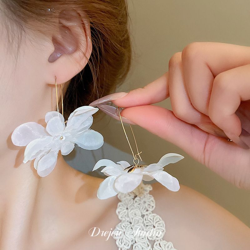 銀針珍珠耳環復古輕奢耳墜/清新甜美高级感耳飾