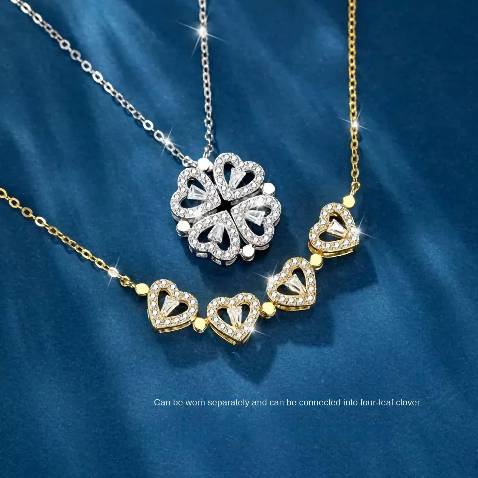 情人节礼物首选｜双心四叶草项链 一款两种戴法