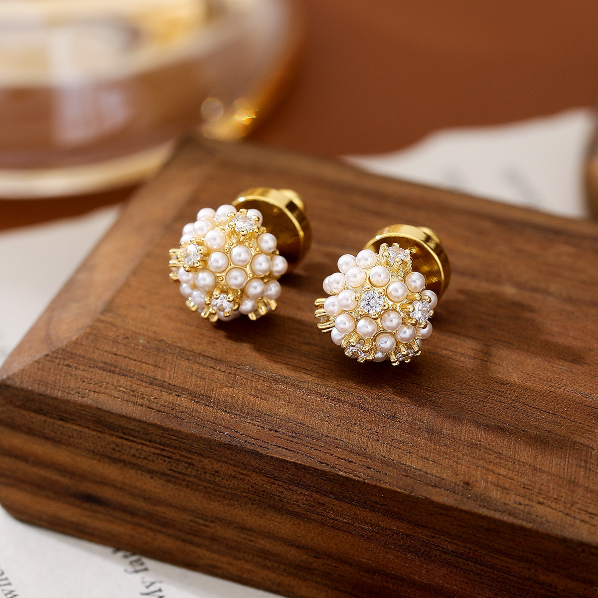 巴洛克珍珠耳钉｜甜妹气质个性闪钻｜耳环精致小巧设计感耳饰