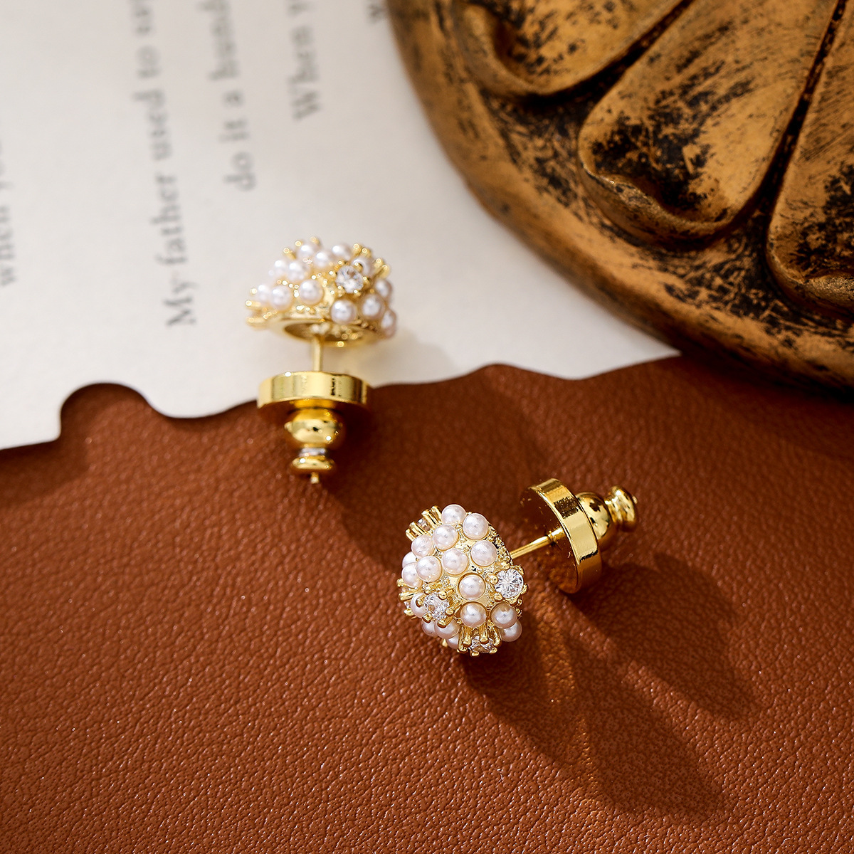 巴洛克珍珠耳钉｜甜妹气质个性闪钻｜耳环精致小巧设计感耳饰