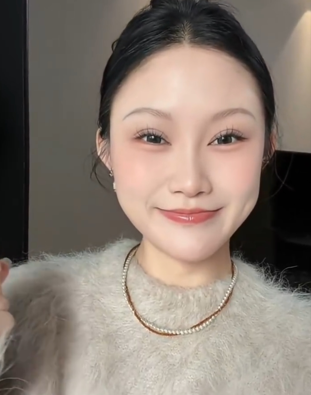 焦糖色·雙圈纏繞珍珠項鍊