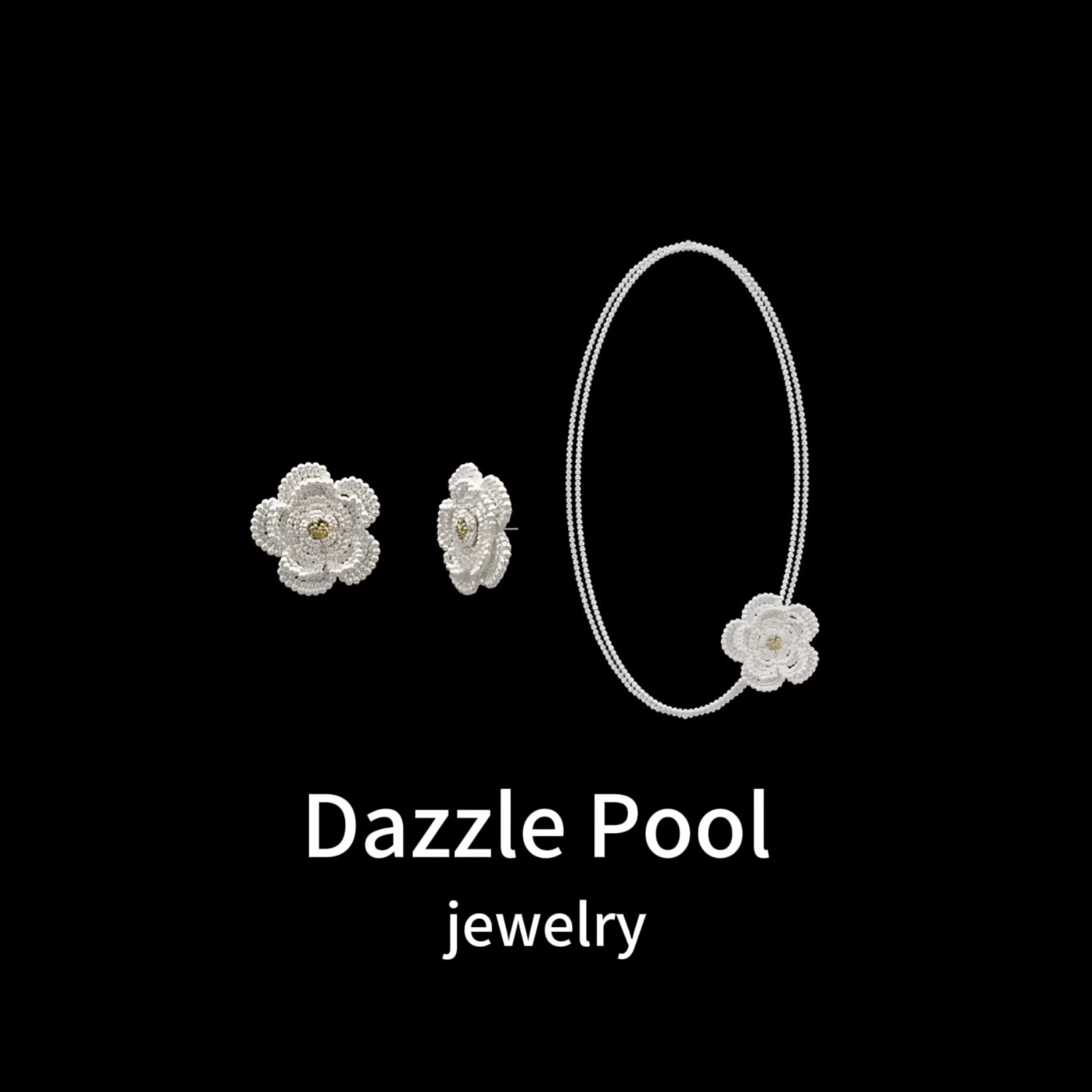 手工編織｜米珠花朵耳環｜仙女氣質