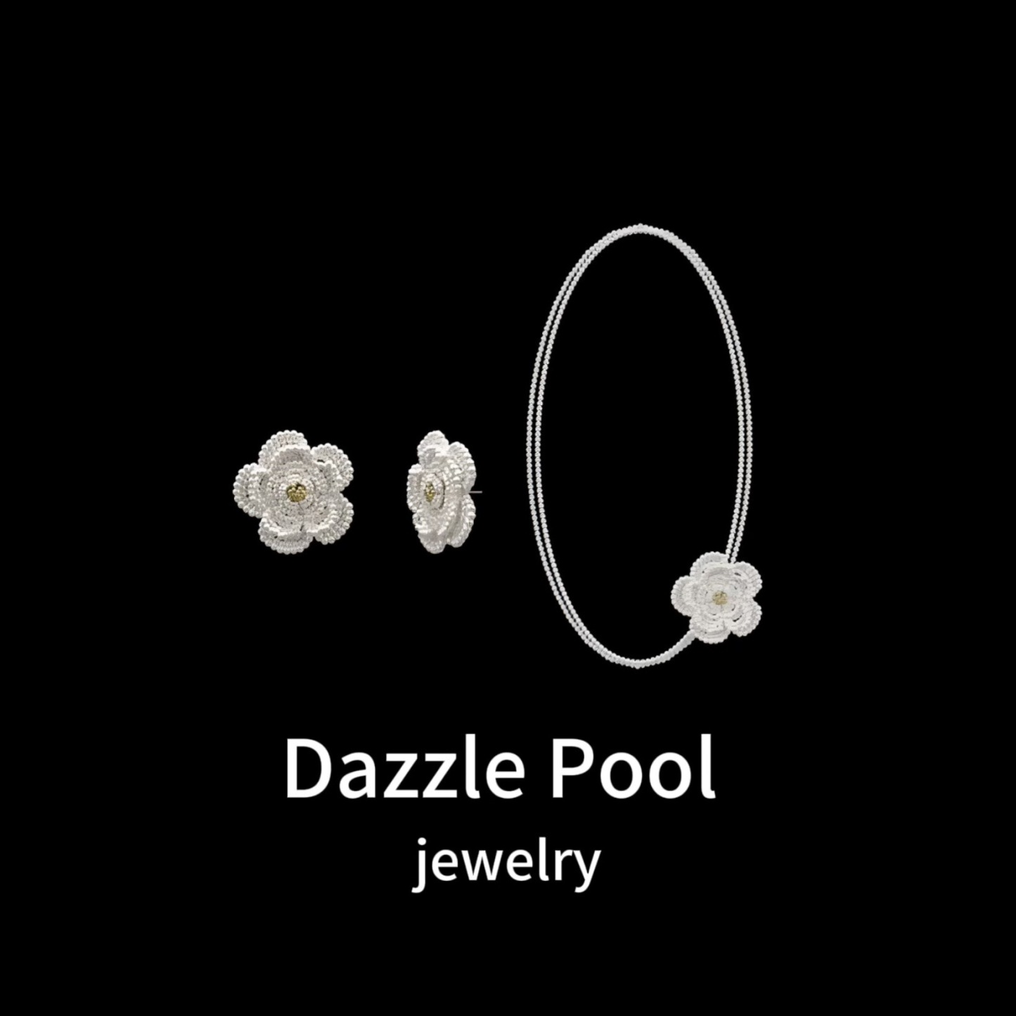 手工編織｜米珠花朵耳環｜仙女氣質