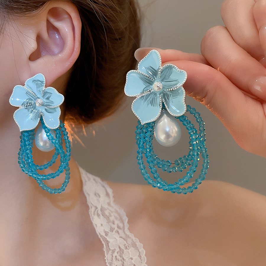 銀針珍珠耳環復古輕奢耳墜/清新甜美高级感耳飾