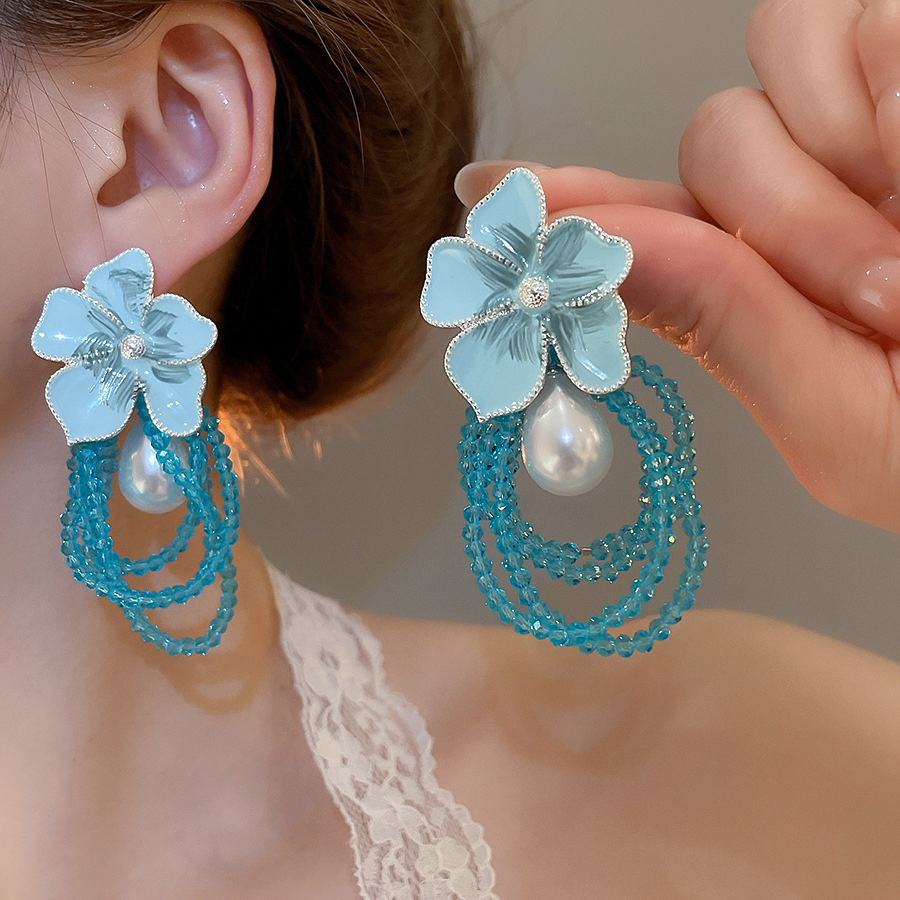 銀針珍珠耳環復古輕奢耳墜/清新甜美高级感耳飾