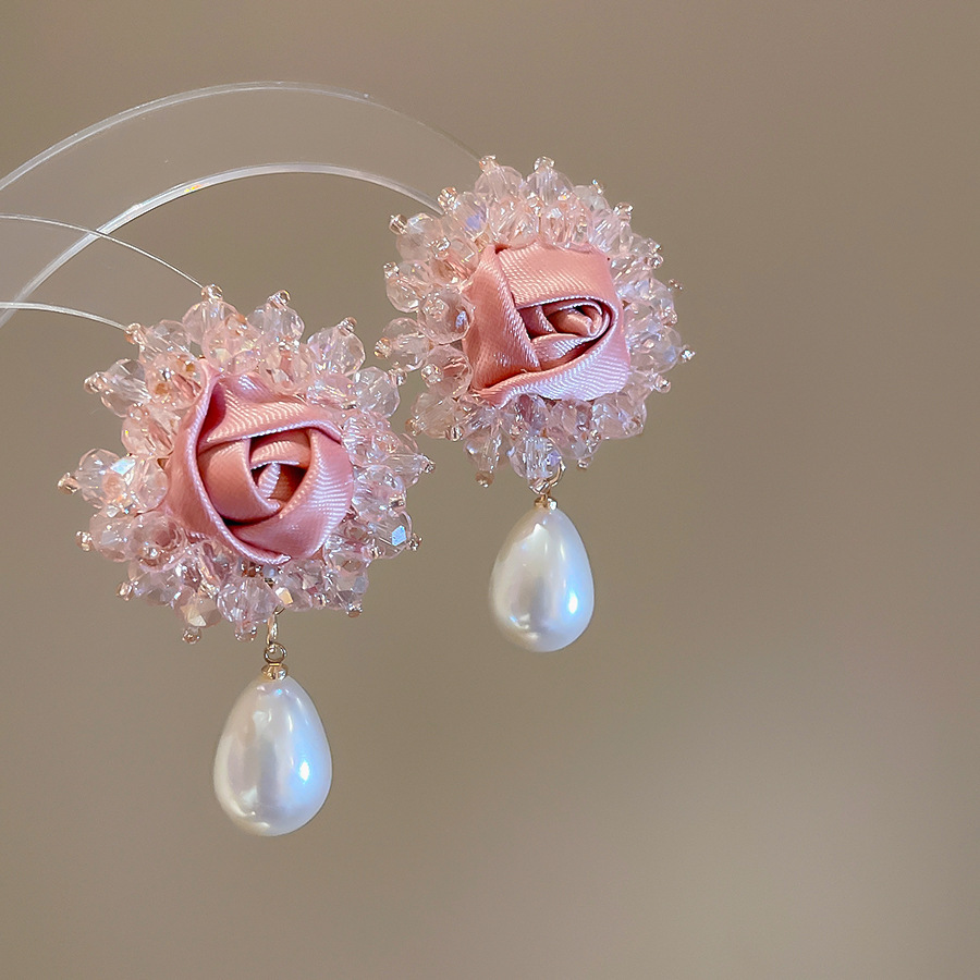 銀針珍珠耳環復古輕奢耳墜/清新甜美高级感耳飾