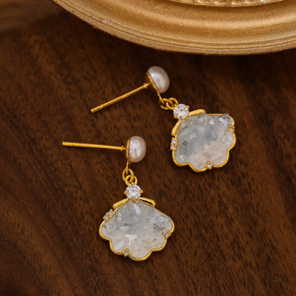 云朵淡水珍珠S925银针耳饰｜碎碎冰优雅轻奢耳饰