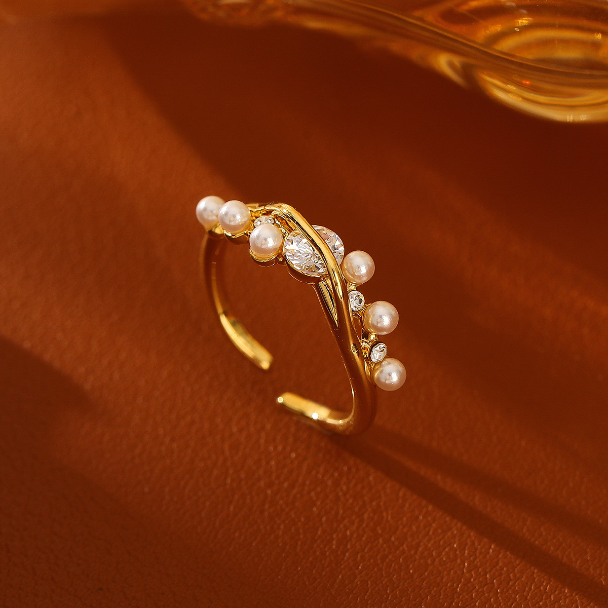 小米珠鋯石戒指｜开口戒指