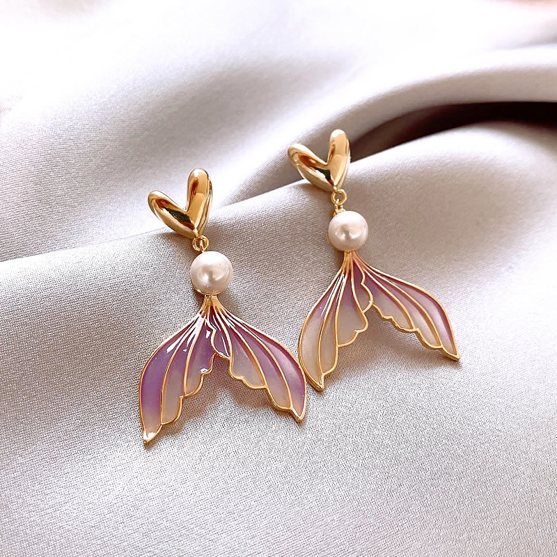 莫奈花园油画风爱心花朵珍珠耳环时尚气质耳钉法式甜美小清新耳饰