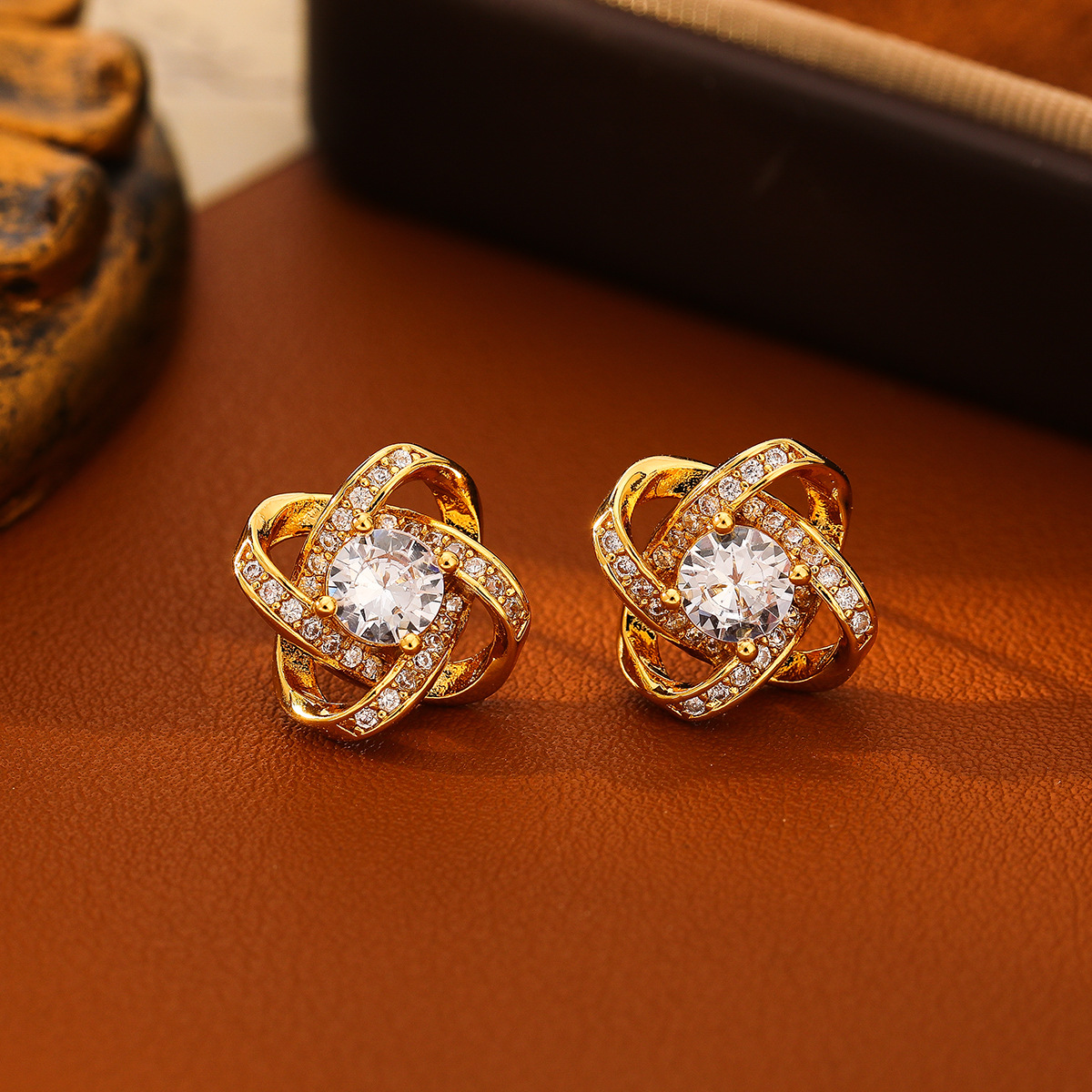 小香風四葉草優雅耳钉