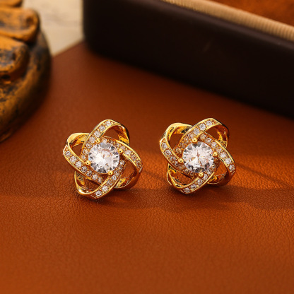 小香風四葉草優雅耳钉