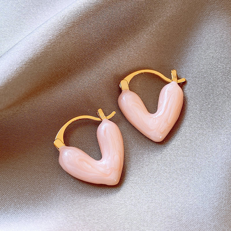 莫奈花园油画风爱心花朵珍珠耳环时尚气质耳钉法式甜美小清新耳饰