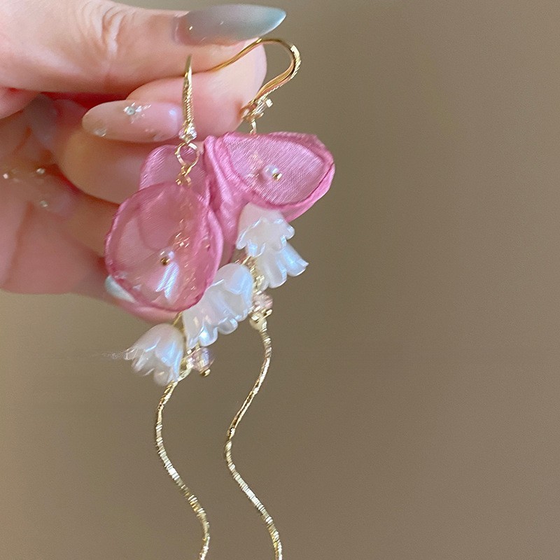 銀針珍珠耳環復古輕奢耳墜/清新甜美高级感耳飾