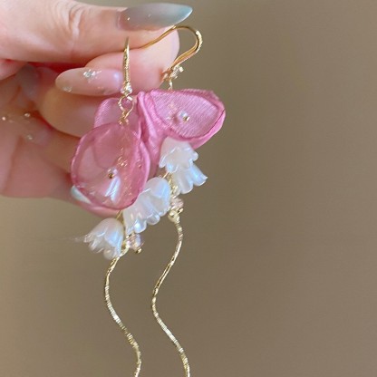 銀針珍珠耳環復古輕奢耳墜/清新甜美高级感耳飾