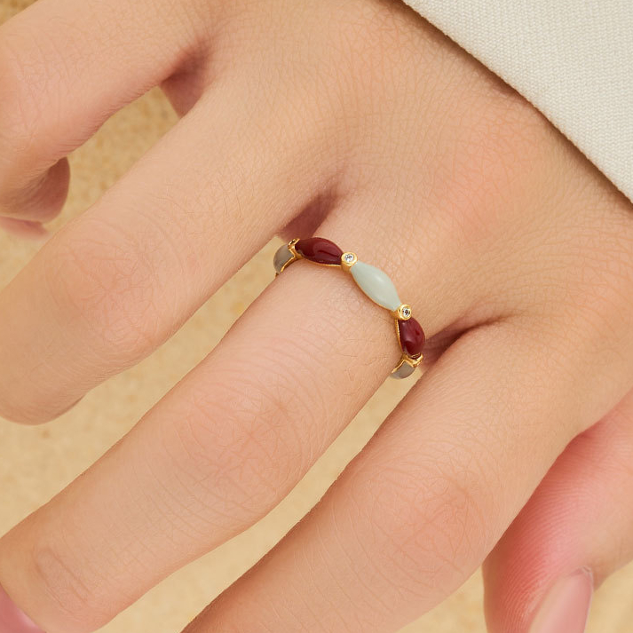 滴油琺琅食指環｜開口可調節