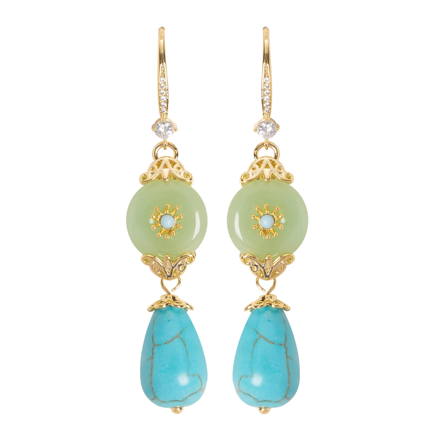 國風復古優雅新中式仿玉髓耳墜耳環長款輕奢氣質高級感顯臉瘦耳飾