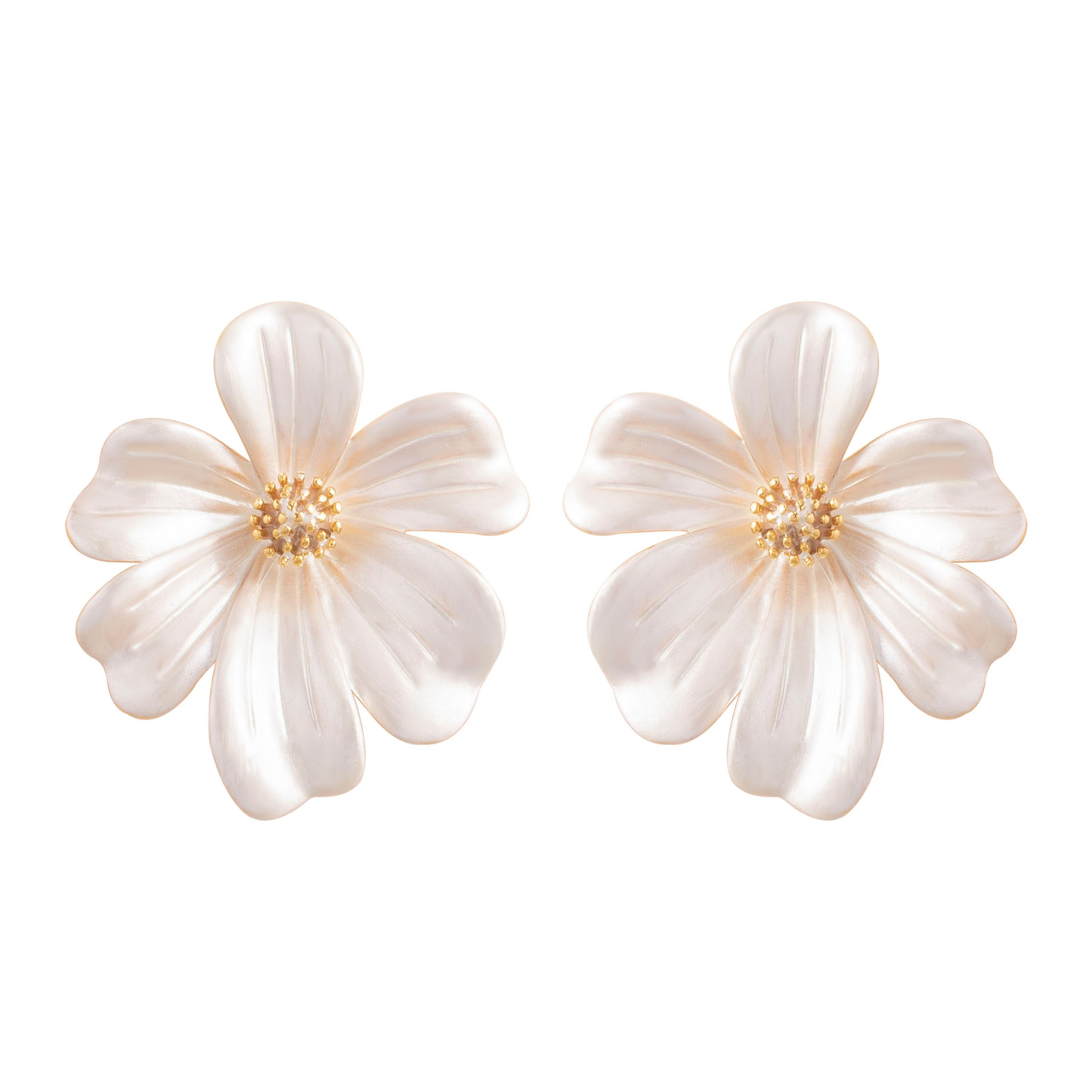 超仙甜美精緻仙女風烤漆立體花朵耳釘耳環溫柔氣質高級感銀針耳飾