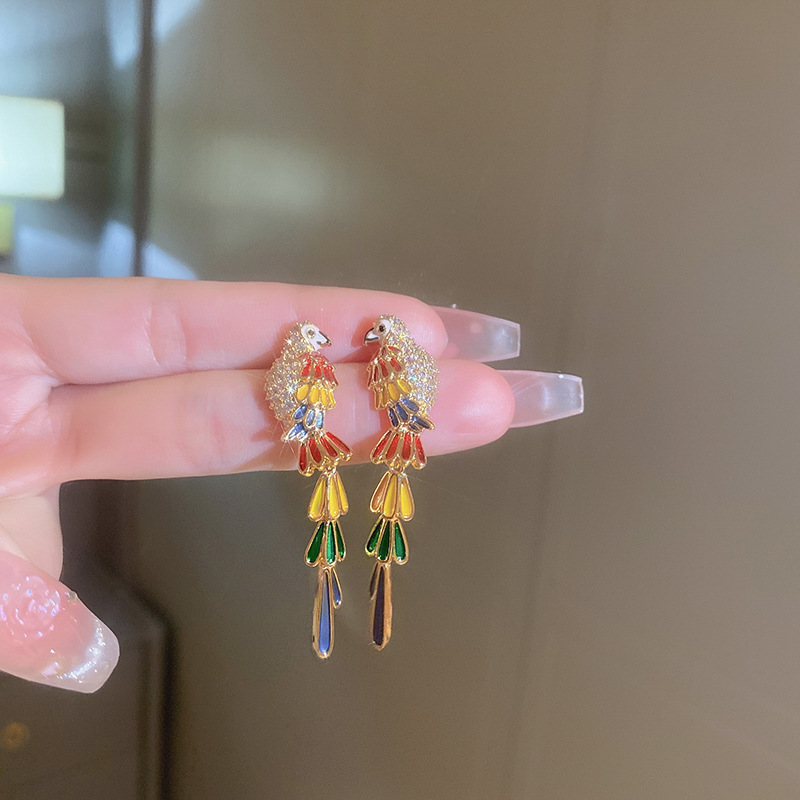 莫奈花园油画风爱心花朵珍珠耳环时尚气质耳钉法式甜美小清新耳饰