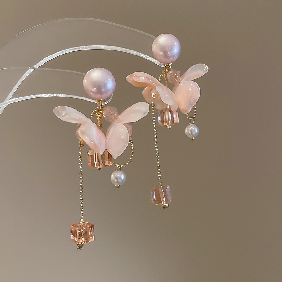 銀針珍珠耳環復古輕奢耳墜/清新甜美高级感耳飾