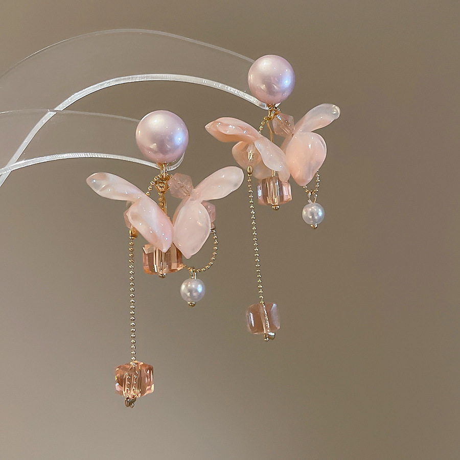 銀針珍珠耳環復古輕奢耳墜/清新甜美高级感耳飾