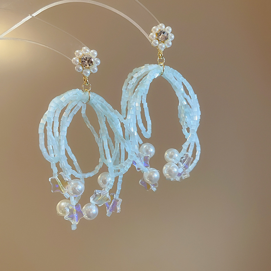 銀針珍珠耳環復古輕奢耳墜/清新甜美高级感耳飾