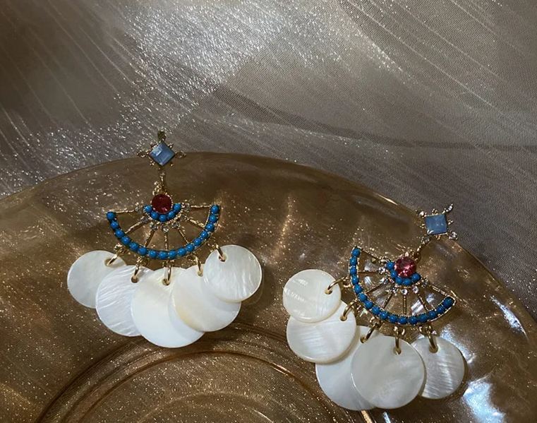 银针镶钻水晶珍珠耳环欧美复古轻奢长款耳坠清新甜美高级感耳饰女