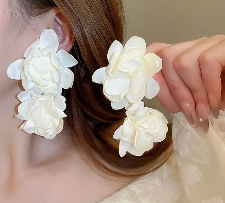 银针镶钻水晶珍珠耳环欧美复古轻奢长款耳坠清新甜美高级感耳饰女