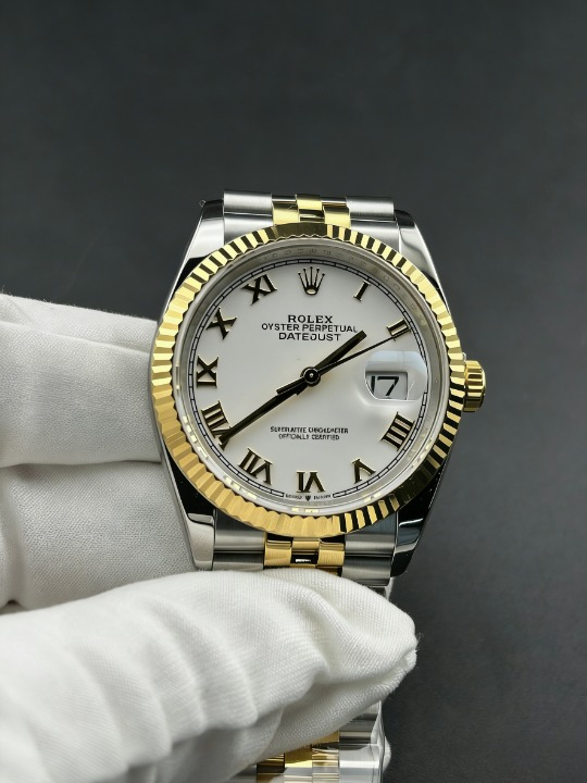 CLEANクリーン工場 ROLEXロレックスデイトジ ャスト126233 36mmコンビゴールド ホワイトダ イヤル ジュビリープレスレット 1:1精度