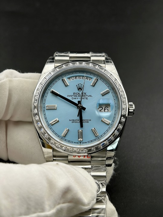 CLEANクリーン工場 ROLEXロレックスデイデイ ト 228396tbr 40mmダイヤ目盛り アイスブル 一文字盤 ダイヤモンドベゼル プレジデントプレス レット 1:1精度