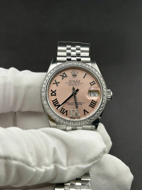 CLEANクリーン工場 ROLEXロレックスレディデ イトジャスト 278384RBR 31mmローマン目盛 り ピンク文字盤 フルーテッドベゼル ジュビリー プレスレット 1:1精度