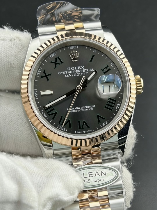 CLEANクリーン工場 ROLEXロレックスデイトジ ャスト126231 36mmコンビローズゴールド スレ ートローマ ウィンブルドンダイヤル ジュビリー プレスレット 1:1精度