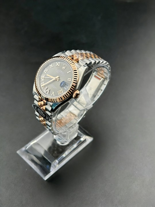 CLEANクリーン工場 ROLEXロレックス レディ ラデ イトジャスト コンビローズゴールド278271 31m mローマン目盛り グレー文字盤 フルーテッドベゼ ル ジュビリープレスレット 1:1精度