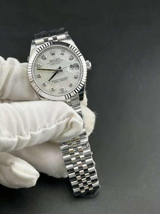 CLEANクリーン工場  ROLEXロレックス レディ デ イトジャスト278274 31mmホワイトマザーオブパ ール文字盤 ダイヤモンド目盛り フルーテッドベ ゼル ジュビリープレスレット 1:1精度