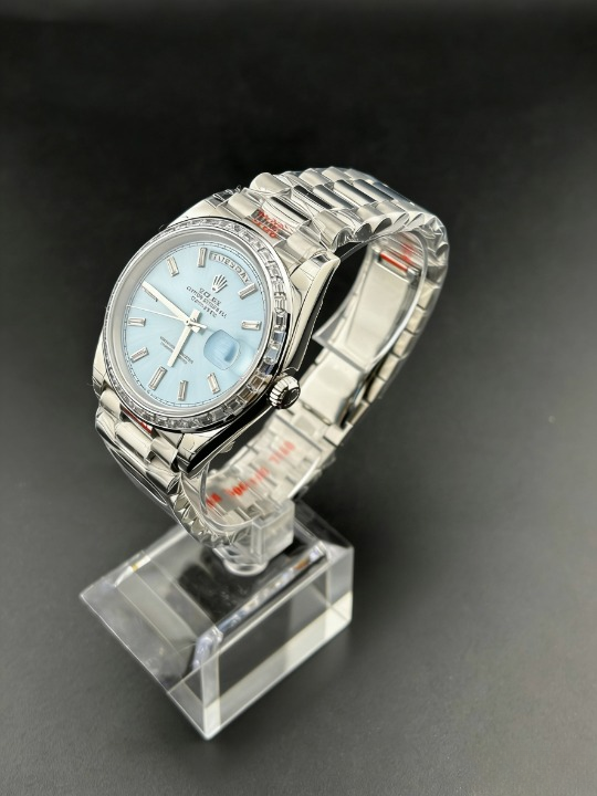 CLEANクリーン工場 ROLEXロレックスデイデイ ト 228396tbr 40mmダイヤ目盛り アイスブル 一文字盤 ダイヤモンドベゼル プレジデントプレス レット 1:1精度