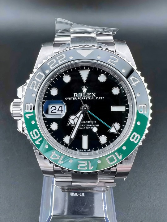 CLEANクリーン工場 ROLEXロレックスGMTマス 40mm 126720VTNR 左利き(スプライト) ター II  グリーン/ブラックベゼルブラック文字盤 1:1精度