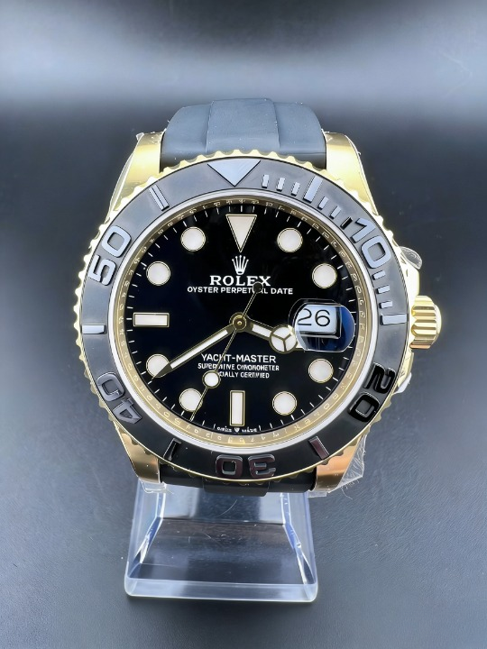 CLEANクリーン工場ROLEXロレックス ヨットマス  ター42 226658 イエローゴールド プラック文字 盤 ゴムプレスレット 1:1精度