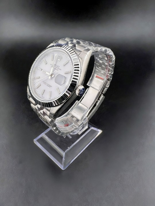 CLEANクリーン工場  ROLEXロレックスデイトジ ャスト126334 41mmホワイト文字盤 ブルーテッド ベゼル ジュビリープレスレット 1:1精度